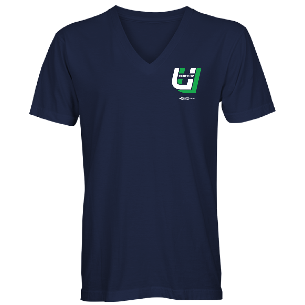 UNAC/UHCP Unisex V-Neck T-Shirt-- in Navy or Black