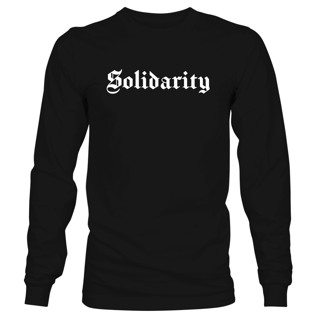 UNAC/UHCP Unisex Long Sleeve Solidarity T-Shirt - Black